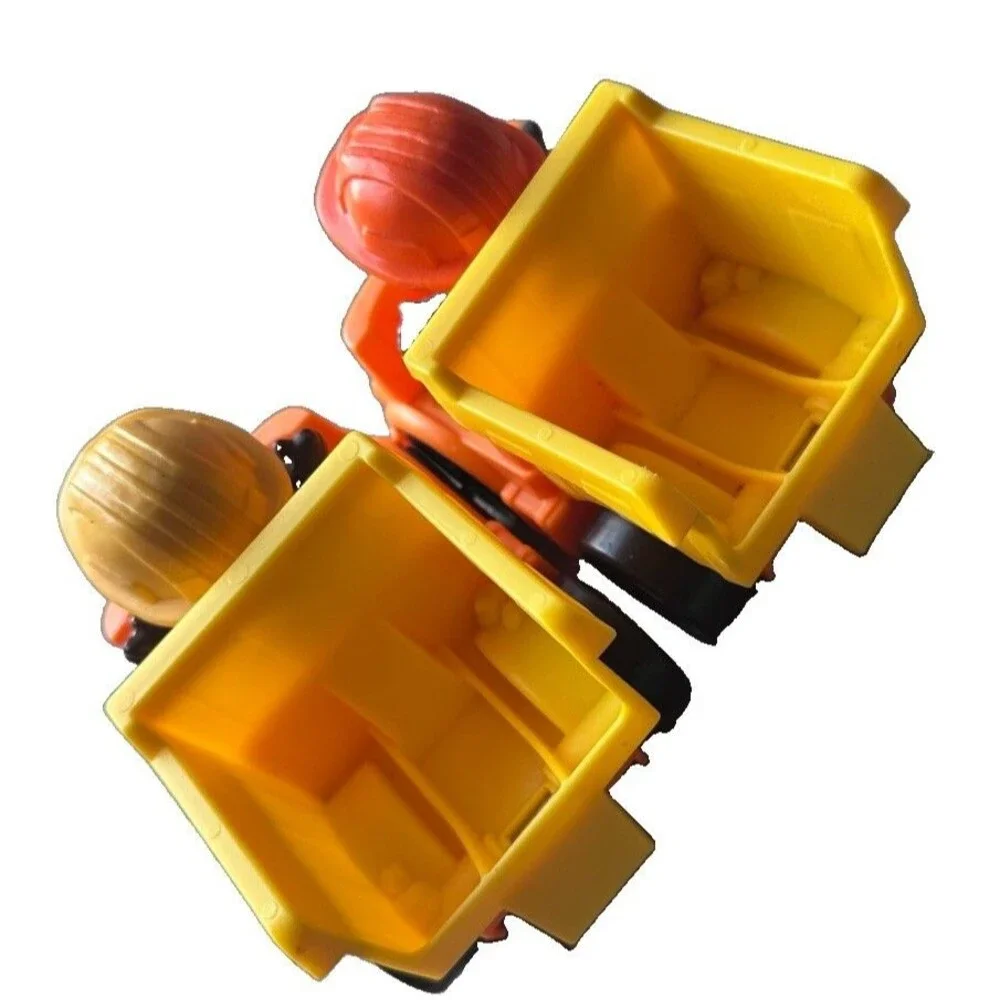 Fisher Price Little People Wheelies Dump Trucks Construction Workers Lot of 4